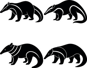 Stylized Anteater Silhouette Vector Icon Wildlife & Nature Theme.