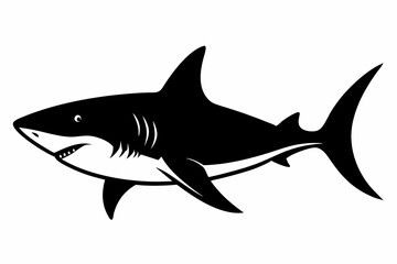 Obraz premium shark silhouette black vector