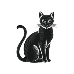 Cat silhouette with white background