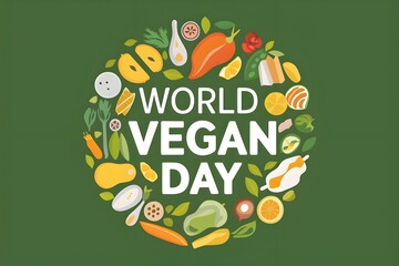 World Food Day Poster: A creative design featuring the Earth made up of various food items fruits, vegetables, grains, and spices. The text "World Food Day" is prominently displayed at the top.