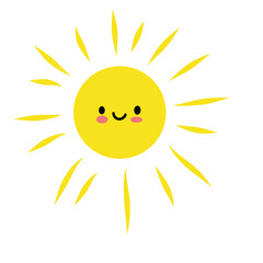 hand drawn funny cute sun
