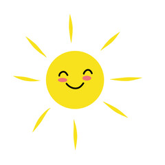 hand drawn funny cute sun

