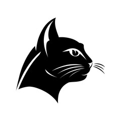 Cat silhouette with white background