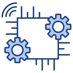 Obraz premium Smart Machine Blue Icon