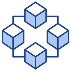 Block Chain Blue Icon