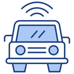 Autonomous Vehicle Blue Icon