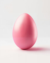 Pink egg resting on a smooth surface with subtle lighting effects showcasing simplicity and elegance