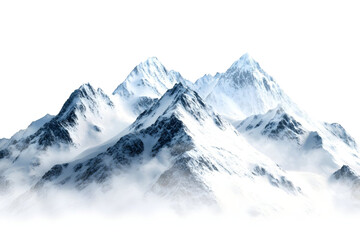 Obraz premium Snow-capped mountain range in dramatic lighting, winter wonderland scene