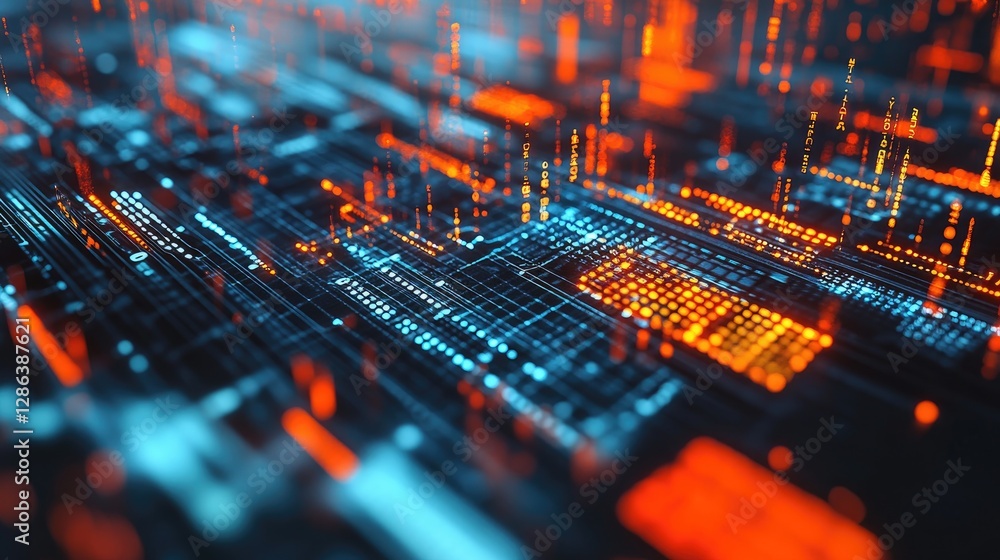 Poster Abstract Digital Data Visualization with Glowing Lines and Patterns