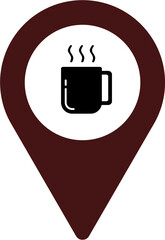 cafe location symbol isolated on transparent background