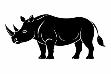 Fototapeta premium rhino silhouette black vector