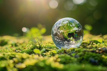 Greeting card with holiday composition for world environment day, abstract vivid composition consists of fictional unreal fantastic vision on background