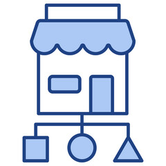 Market Segmentation Blue Icon
