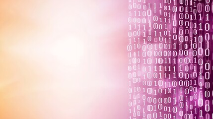 Abstract Digital Binary Code Background in Pink and White