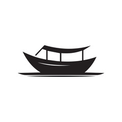 Boat Silhouette Vector – Nautical EPS Design for Ocean Themes