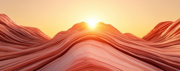 Canyon National Park Landscape desert concept. A stunning sunset illuminates wavy, textured hills, creating a serene and captivating landscape filled with warm hues.