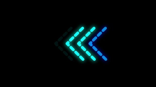 Dot ball right lift direction arrow icon animation concept ,