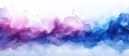Obraz premium Abstract watercolor painting with pink, purple, and blue hues.
