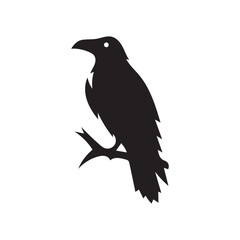 Crow in Flight Silhouette – Majestic Raven Vector Image
