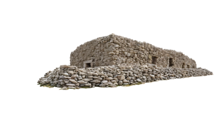 Ancient stone bridge extends into the distance png