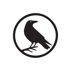 Crow in Flight Silhouette – Majestic Raven Vector Image