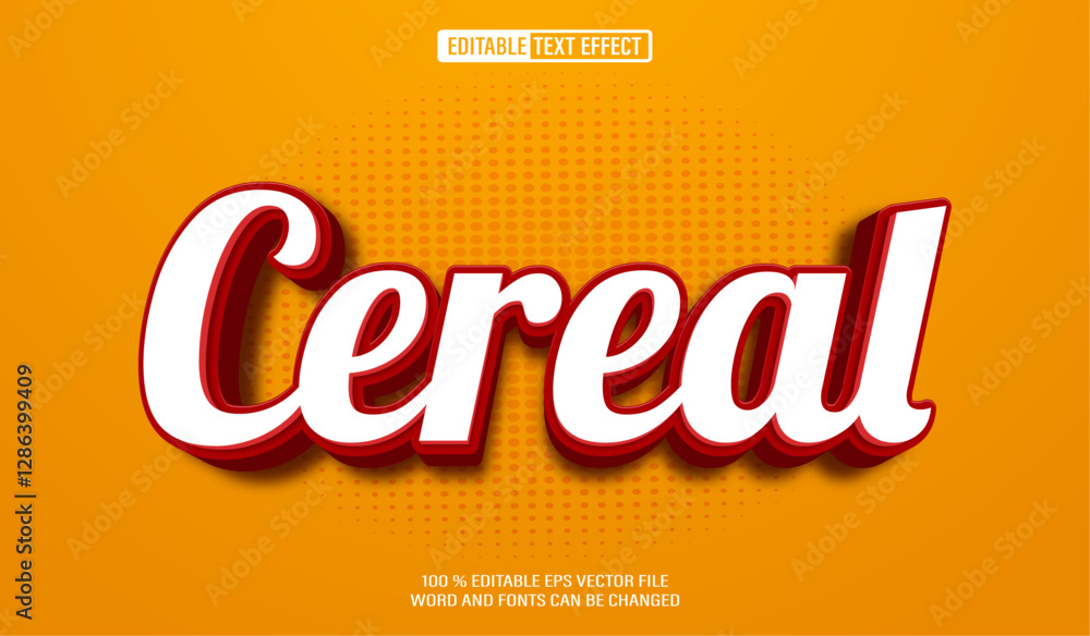 Poster editable 3d text style effect - cereal text effect template