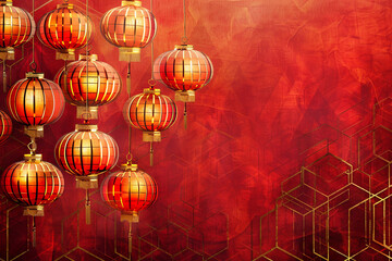 Beautiful holiday composition for happy celebrate chinese festival of lanterns, abstract vivid composition consists of fictional unreal fantastic vision on background