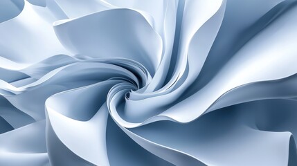 Elegant Blue Fabric Swirl Background with Soft Wave Textures