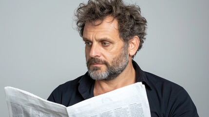 Man Reading Newspaper