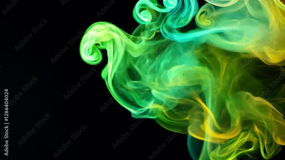 Poster a captivating display unfolds as colorful smoke swirls gracefully in the dark, creating an ethereal 