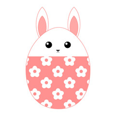 春イースターウサギ　花柄レッド