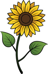 Fototapeta premium Bright Sunflower Vector Illustration Radiating Joy and the Beauty of Nature's Design