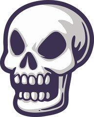Cartoon Skull Design, Bold Colors, Halloween Concept