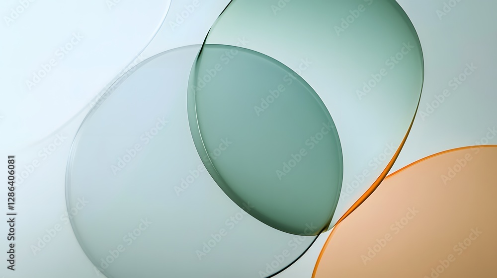 Poster colorful translucent circles overlapping on a smooth gradient background