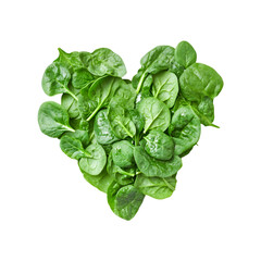 Fototapeta premium A Heart of Spinach Green Goodness Healthy Eating Love