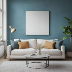 Aesthetic beautiful elegant minimalist modern interior design. Clear mock up empty wall for decoration in the apartment. Copy space in the room.
