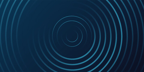 Circle lines abstract vector background. Minimal geometric circular dark blue pattern. Technology design concept. Modern shiny rounded lines banner