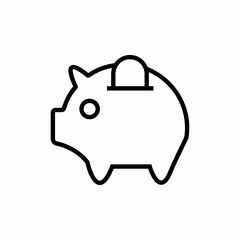 Piggy bank savings icon vector sign