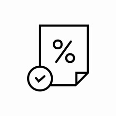 Percentage discount paper icon vector sign