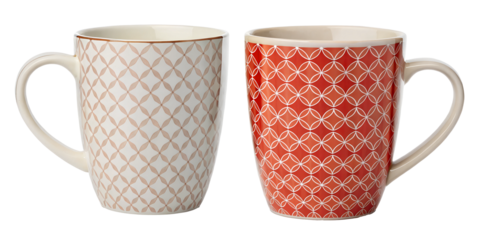 Chic Ceramic Mug in Two Different Designs for Daily Use, PNG Transparent