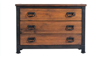 Naklejka premium Industrial chest of drawers showcasing stylish design for modern interiors