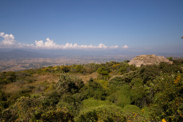 Ancient archaeological ruins of Monte Alban in the Oaxaca region of Mexico. Ancient capital of the...