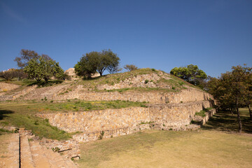 Ancient archaeological ruins of Monte Alban in the Oaxaca region of Mexico. Ancient capital of the...