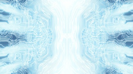 Obraz premium White and blue cyber digital circuit pattern on futuristic white background wallpaper AI generated image