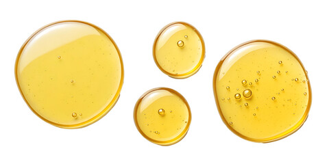 Various Circular Yellow Oily Droplets for Photography and Art Projects, PNG Transparent