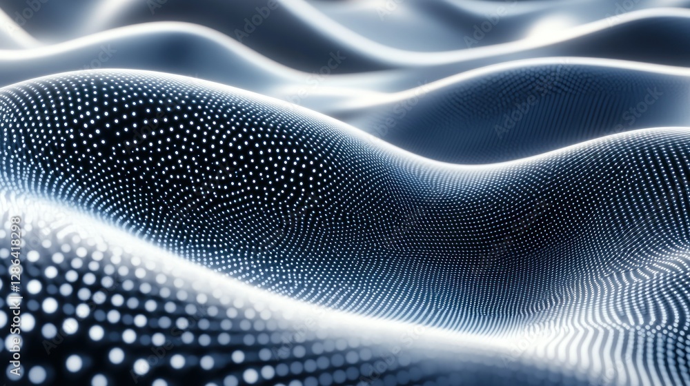 Poster abstract futuristic blue and white digital wave pattern with smooth gradient background wallpaper ai