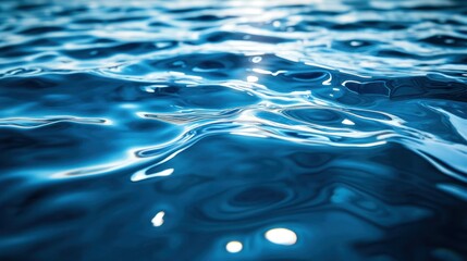 Water ripple pattern on dark blue background with soft light reflection wallpaper AI generated image
