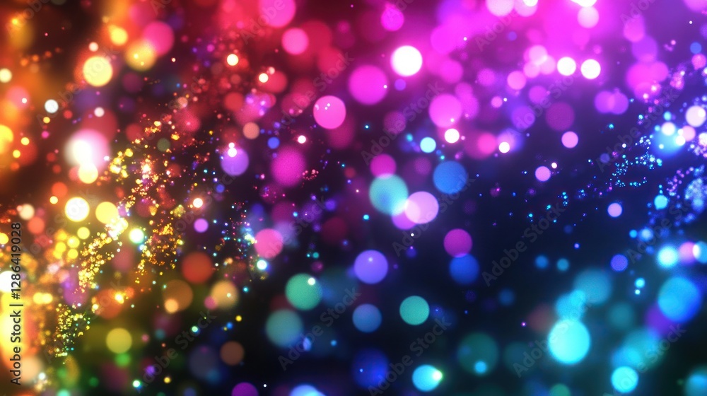 Poster abstract banner of glowing rainbow holographic gradient pattern with smooth neon transitions, backgr
