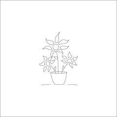 vector illustration of a flower pot