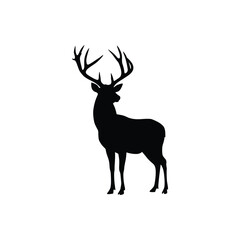 Majestic Deer Silhouette Elegant Wildlife Vector Illustration
